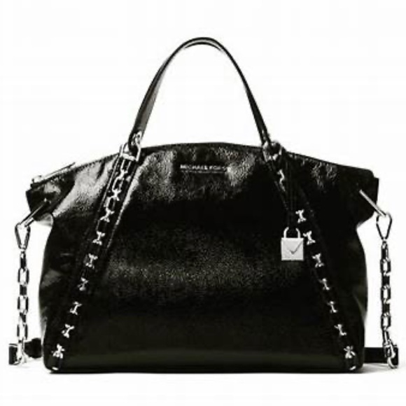 Michael Kors Sadie Black Leather Handbag - Picture 1 of 6